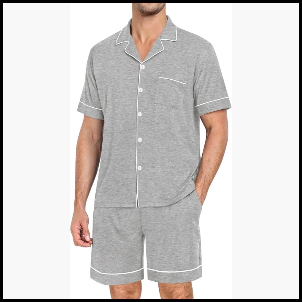 Modal Sleep Set With Pockets, Short Sleeve Button Down Pajamas